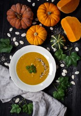 Autumn cozy day pumpkin soup