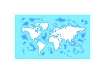 Vector design illustration. Concept graphics on a white background. Blue world maps with water texture. Element, icon for web design infographics, sites and game.