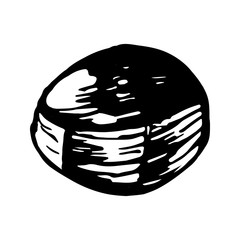 Slices bananas fruits for cuisine design or food product packaging, wrapper. Hand drawn Illustration in vector. Isolated on white background.