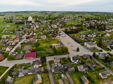 Aerial view of Kraziai landscape in Lithuania