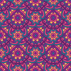 Abstract seamless ornamental watercolor arabesque paint tile pattern for fabric