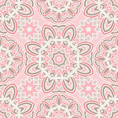 Abstract seamless geometric pattern background ethnic mandala art textile