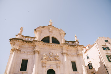 Facade of Vlaha Church, in Dubrovnik, Croatia, Europe.