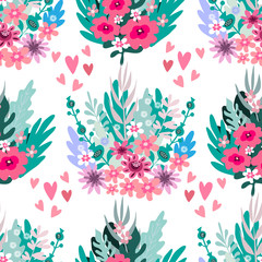 Flowers and hearts pattern 22