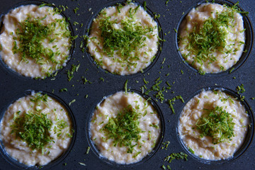 Frozen cakes with lime fruit.