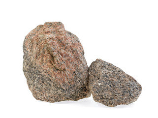Natural granite stone on a white background, isolated.