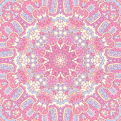 Abstract festive colorful floral mandala vector ethnic boho pattern
