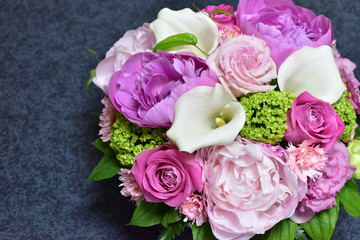 Image of Peony and rose flower arrangement