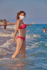 Relaxing on sea during covid-19 pandemic.