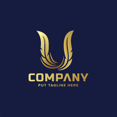 Creative feather law logo template for company 