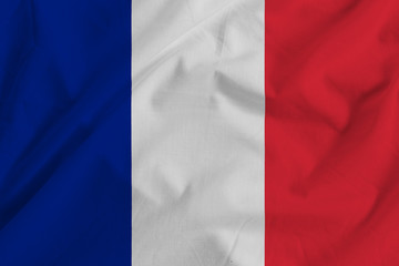 france flag on fabric texture