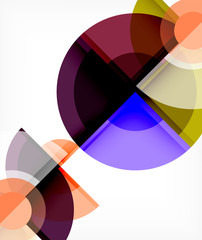 Obraz premium Abstract background, circle and triangle design round shapes overlapping. Geometric trendy template. Vector Illustration For Wallpaper, Banner, Background, Card, Book Illustration, landing page