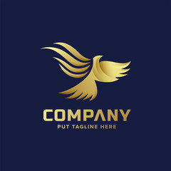 Premium luxury bird flying logo template