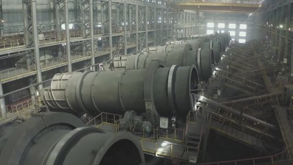 Copiapo, Region de Atacama, Chile - Ball mills at Candelaria Copper Mine in the mining region of northern Chile.
