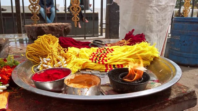 Devotees visit Sri Chamundeshwari Temple, located on Chamundi Hills near Mysore.