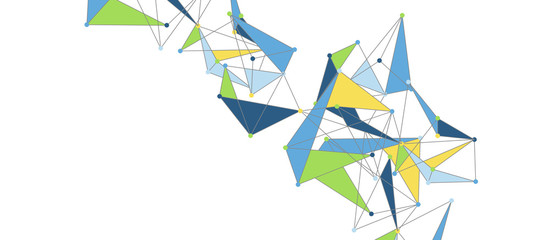 Line points connections, triangular technology design. Abstract geometric background