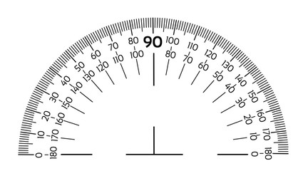 Protractor ruler black markup isolated on the white background