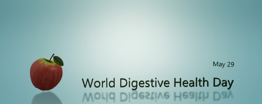 World Digestive Health Day. Medical banner. 3d image