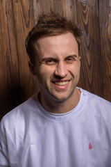 Fototapeta premium Young man performing different emotions