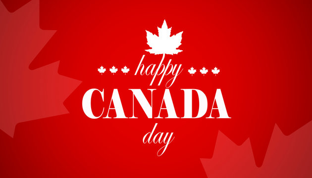 Illustration on the theme of Canada Day in national colors.