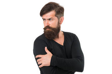 Feeling casual. Bearded mature hipster. autumn male fashion. brutal man after hairdresser or barber. Maintaining masculine look. Man with beard on unshaven face. Street style. modern lifestyle