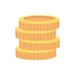 pile coins isolated on white background vector illustration design