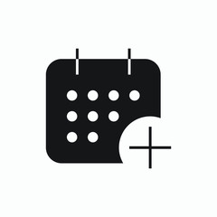 Сalendar with plus line vector minimalistic icon. Date symbol. Appointment day icon for web design. Modern flat organizer icon for app design. Business meeting sign minimal flat linear icons