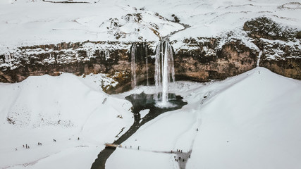 waterfall in winter