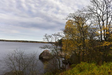 Mon repos is rocky landscape Park on the shore of the Bay of Protective Vyborg Bay, Northern part...