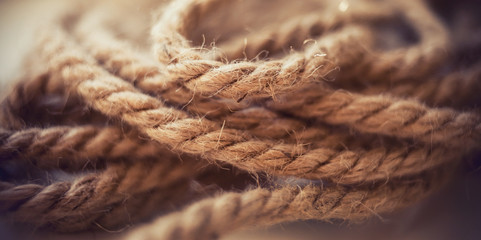 Brown rope close-up.