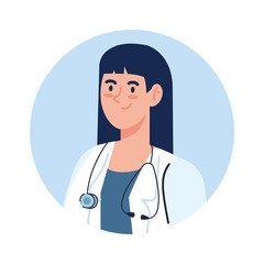 female doctor on white background vector illustration design