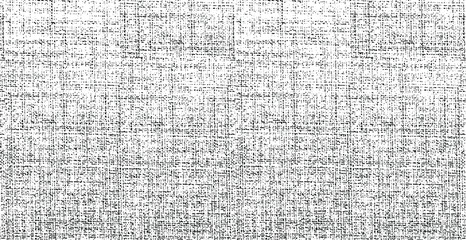 Distressed fabric texture. Vector texture of weaving fabric. Grunge background. Abstract halftone vector illustration. Overlay for interesting effect and depth. Black isolated on white background.