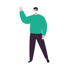 man using protective surgical mask for covid 19 prevention vector illustration design