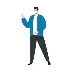 man using protective surgical mask for covid 19 prevention vector illustration design