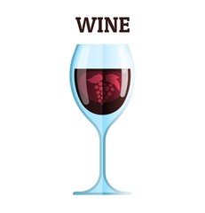 Wine glass icon modern minimal flat design