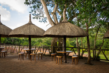 Coffee shop,place to relax next to view point at Seven Coloured Earth. Mauritius, December 2016.