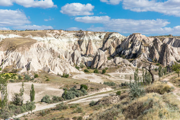 Fototapeta na wymiar Volcanic formations in Red valley, Cappadocia, Nevsehir, Turkey.