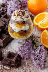 Trifle, English Layered dessert in a glass