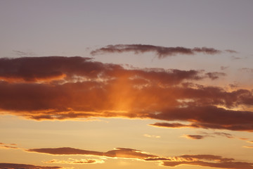 View of dramatic cloudy sky during sunset.