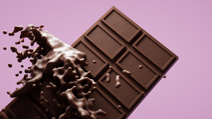 3D render. Background blank - chocolate bar for packaging