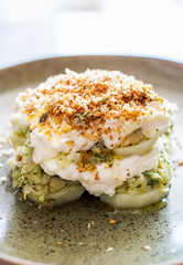 Cod fish dish with cream and potato