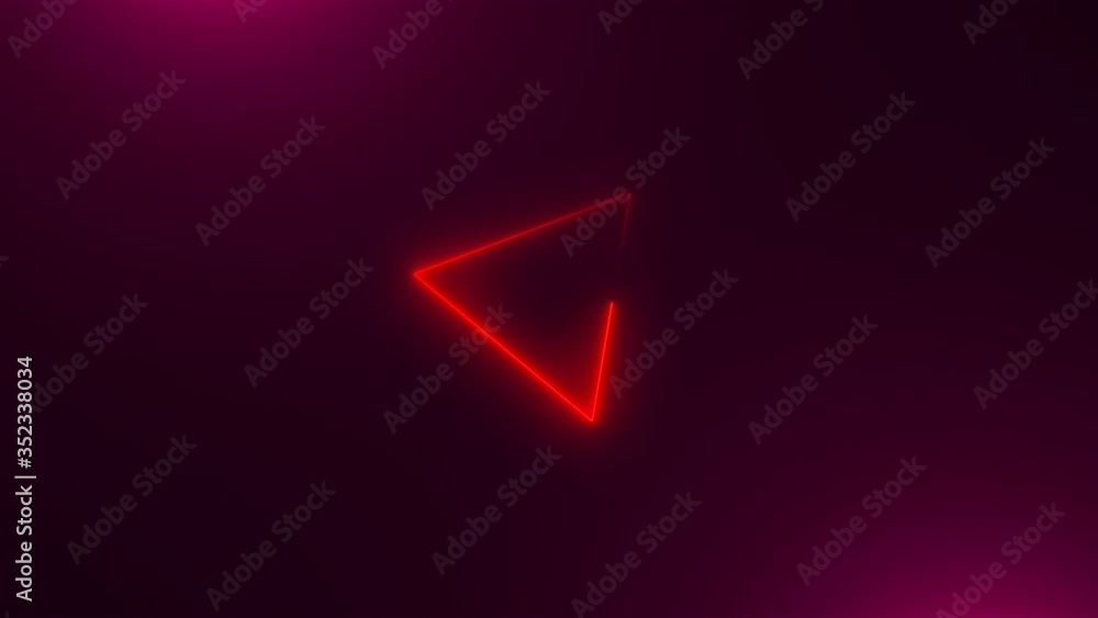 Poster many neon triangles in space, abstract computer generated backdrop, 3d rendering backdround