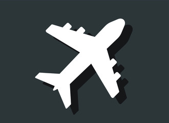 Obraz premium Simple airplane icon vector sign