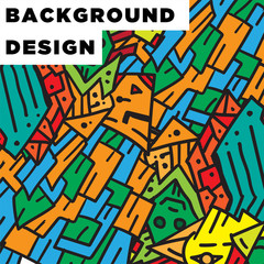 Abstract Colorful Doodle Art Background Design Template
for Art Exhibition, festival, summer, and parade.
