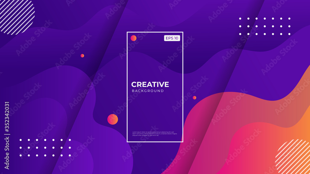 Aufkleber creative minimal geometric orange background. dynamic shapes composition.trendy gradient shapes.