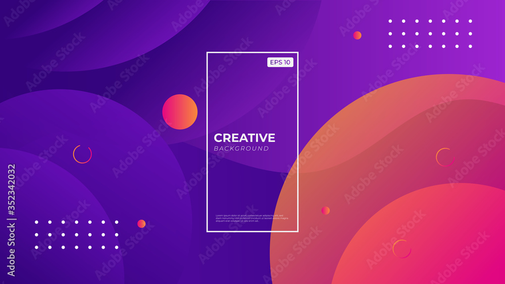Poster creative minimal geometric orange background. dynamic shapes composition.trendy gradient shapes.