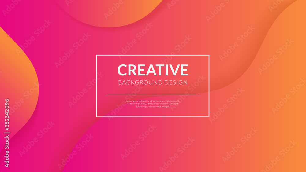 Poster creative minimal geometric orange background. dynamic shapes composition.trendy gradient shapes.