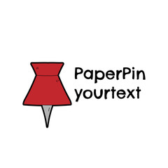 paper pin hand drawn logo design