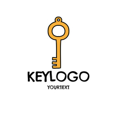key hand drawn logo design