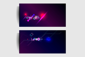 Set dynamic geometric fluid shapes flowing and liquid abstract gradient background for banner, poster stock vector design